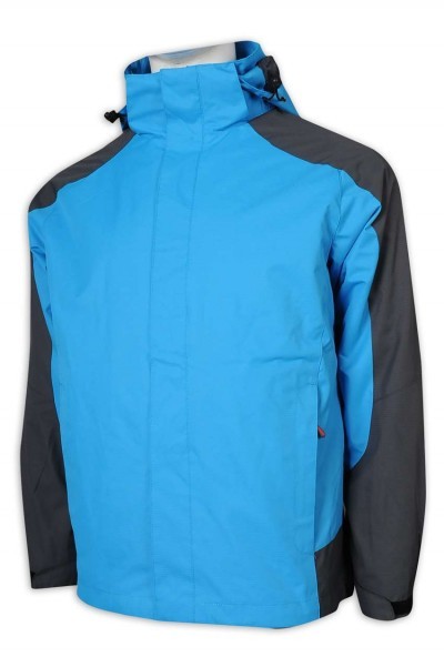 SKJ027 custom windbreaker detachable two-piece jacket with adjustable waterproof hem hook and loop breathable mesh windbreaker manufacturer front view